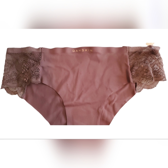 DANSKIN Intimates Bikini Underwear for Women Lace & Seamless Hipster Cinnamon S - Picture 2 of 5